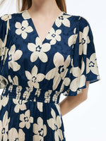 Batwing Sleeve V-Neck Women Asymmetric Hem Maxi Dress GOELIA