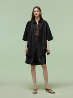 16MM Xiang Yun Silk Unisex 3/4 Sleeves Oversized Shirt GOELIA