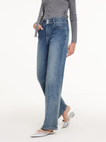 Acetate Blend Denim Rhinestone Women Jeans GOELIA
