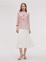 Acetate Blend Ruffle Blouse And Mermaid Skirt Two-Piece Set GOELIA