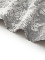 Silver Floral Jacquard Women Column Midi Skirt GOELIA