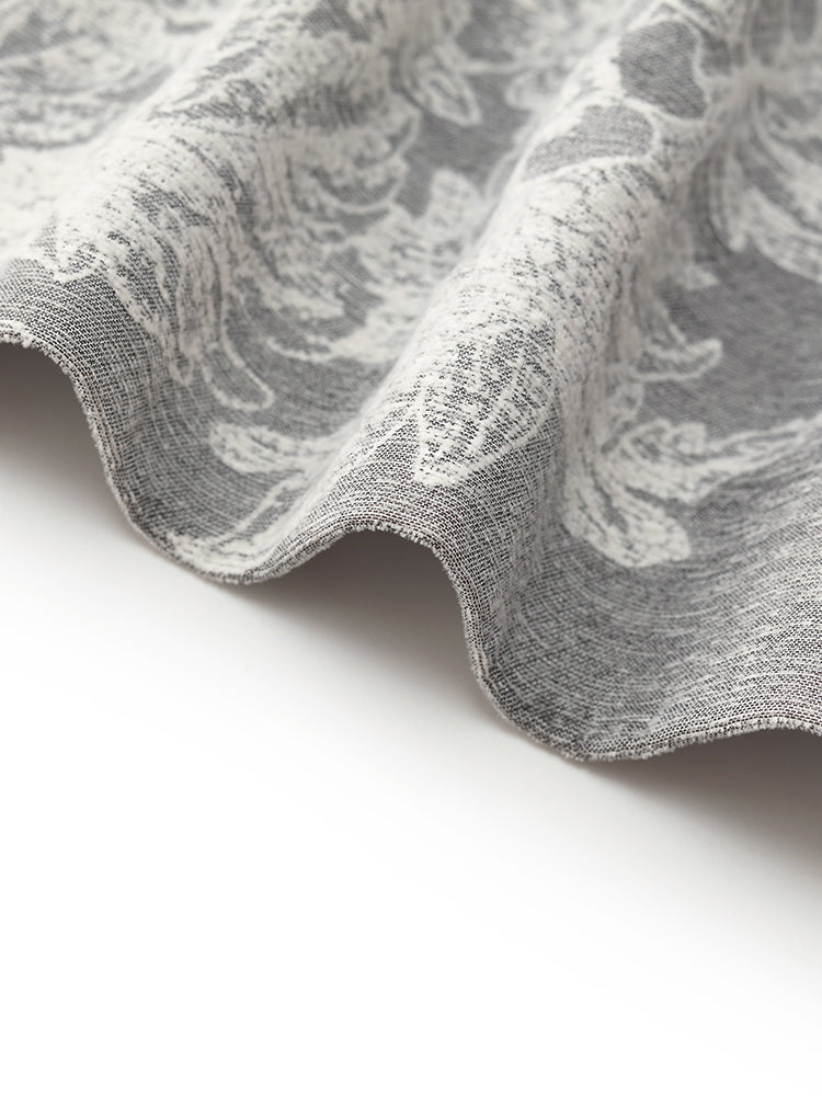 Silver Floral Jacquard Women Mamianqun With Bottomed Skirt