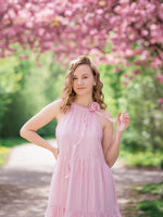 Women Halter Maxi Dress With Detachable Flower GOELIA