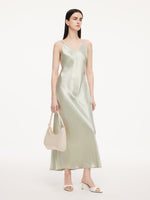 100% Acetate Women Slip Maxi Dress GOELIA