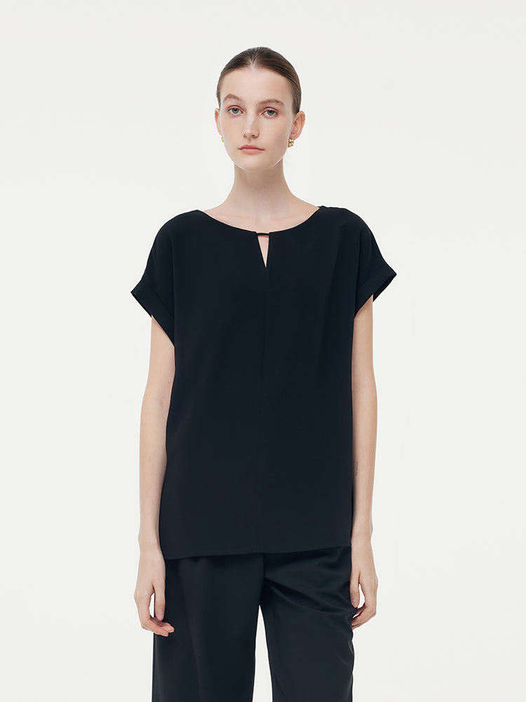 Triacetate Cut Out Women Top GOELIA