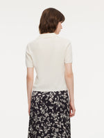 Tencel Blend Women Knit Top With Floral Print Scarf GOELIA