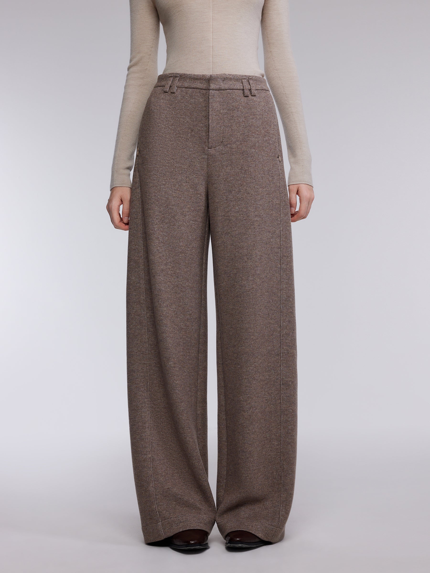 [Preview] Relaxed Straight Leg Women Knit Pants GOELIA