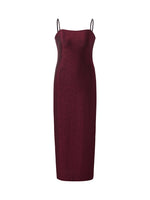 Glitter Women Party Slip Maxi Dress With Detachable Spaghetti Strap GOELIA