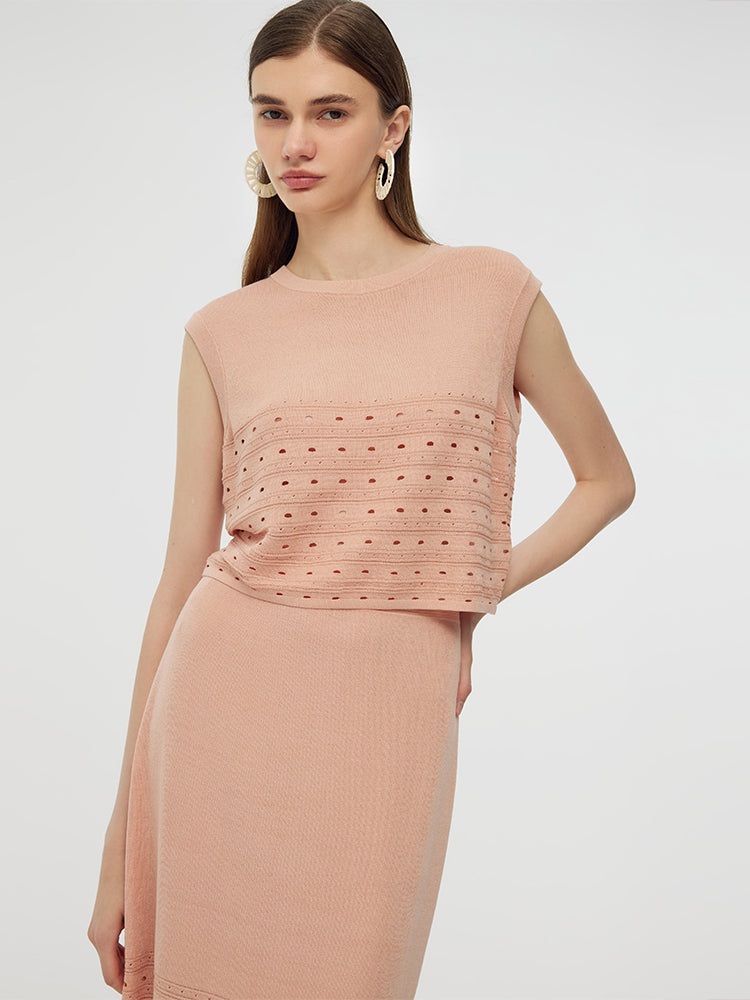 Tencel Tank Top And Midi Skirt Two-Piece Set GOELIA