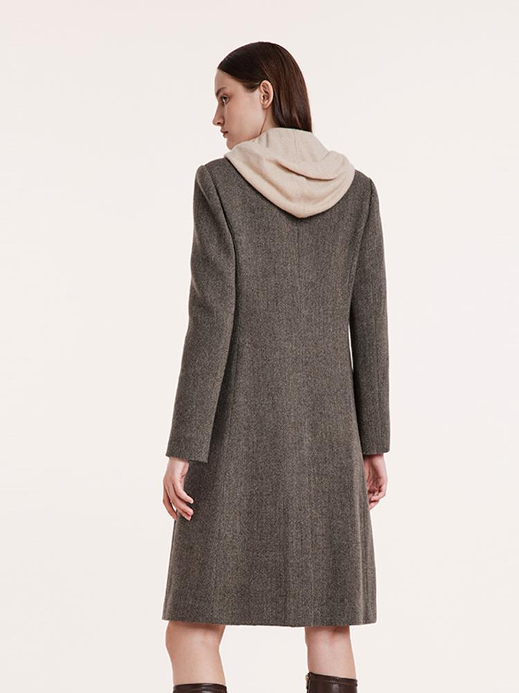 Washable Wool Notched Lapel Women Coat GOELIA