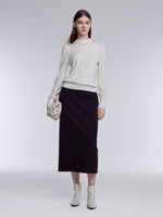 [Preview] Wool Blend Mock Neck Women Sweater With Detachable Necklace GOELIA
