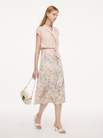 19MM Mulberry Silk Floral Print Women Skirt GOELIA