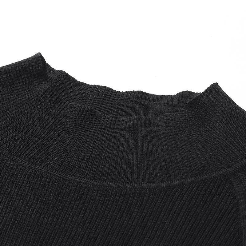 Mock Neck Woolen Knit Sweater GOELIA