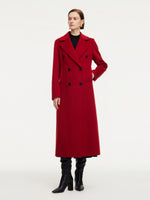 Cashmere Wool Blend Notched Collar Double-Faced Women Overcoat GOELIA