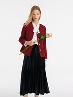 V-Neck Single-Breasted Tweed Women Jacket GOELIA