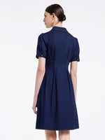 Gathered Waist Denim Mini Dress GOELIA