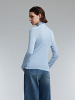 [Preview] 100% Wool Turtleneck Women Seamless Knit Top GOELIA