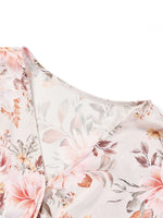 19MM Mulberry Silk Floral Print Twist Front Women Midi Dress GOELIA