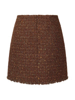 [Preview] Wool Blend Tweed Sequins Women A-Line Skirt GOELIA