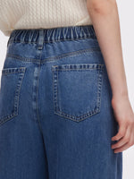 100% Tencel Denim Women Adjustable Waist Jeans GOELIA