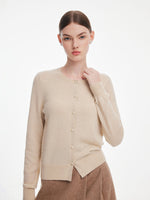 [Preview] Cashmere Shimmer Pearl Buttons Women Cardigan GOELIA