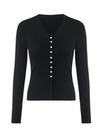 Pure Washable Wool V-Neck Women Knit Top GOELIA