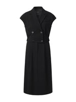 Triacetate Faux Two-Piece Cap Sleeve Women Blazer Midi Dress GOELIA