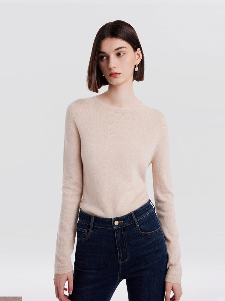 Seamless Cashmere Round Neck Sweater GOELIA