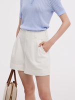 Denim A-Line Women High-Waisted Shorts GOELIA