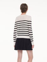 Acetate Cotton Blend Stripe Women Cardigan GOELIA