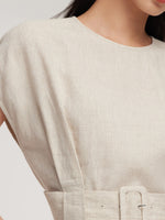 100% Linen Blouse And Pants Two-Piece Set GOELIA