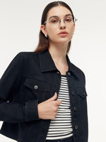 Denim Jacket And Camisole And Adjustable Waist Skirt Three-Piece Set GOELIA