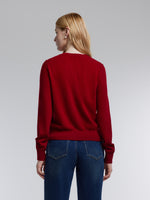 100% Wool Sheep Embroidered Women Cardigan GOELIA