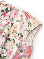 19MM Mulberry Silk Floral Print Women Twist Front Top GOELIA
