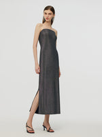Glitter Women Party Slip Maxi Dress With Detachable Spaghetti Strap GOELIA