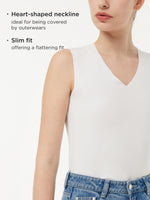 Two-pack (Black & White) Modal V-Neck Women Tank Top GOELIA