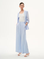 Tencel Acetate Linen Blend Women Straight Leg Pants GOELIA