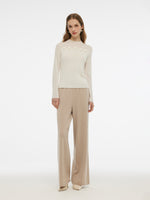 Tencel Wool Blend Women Flower Knit Top GOELIA