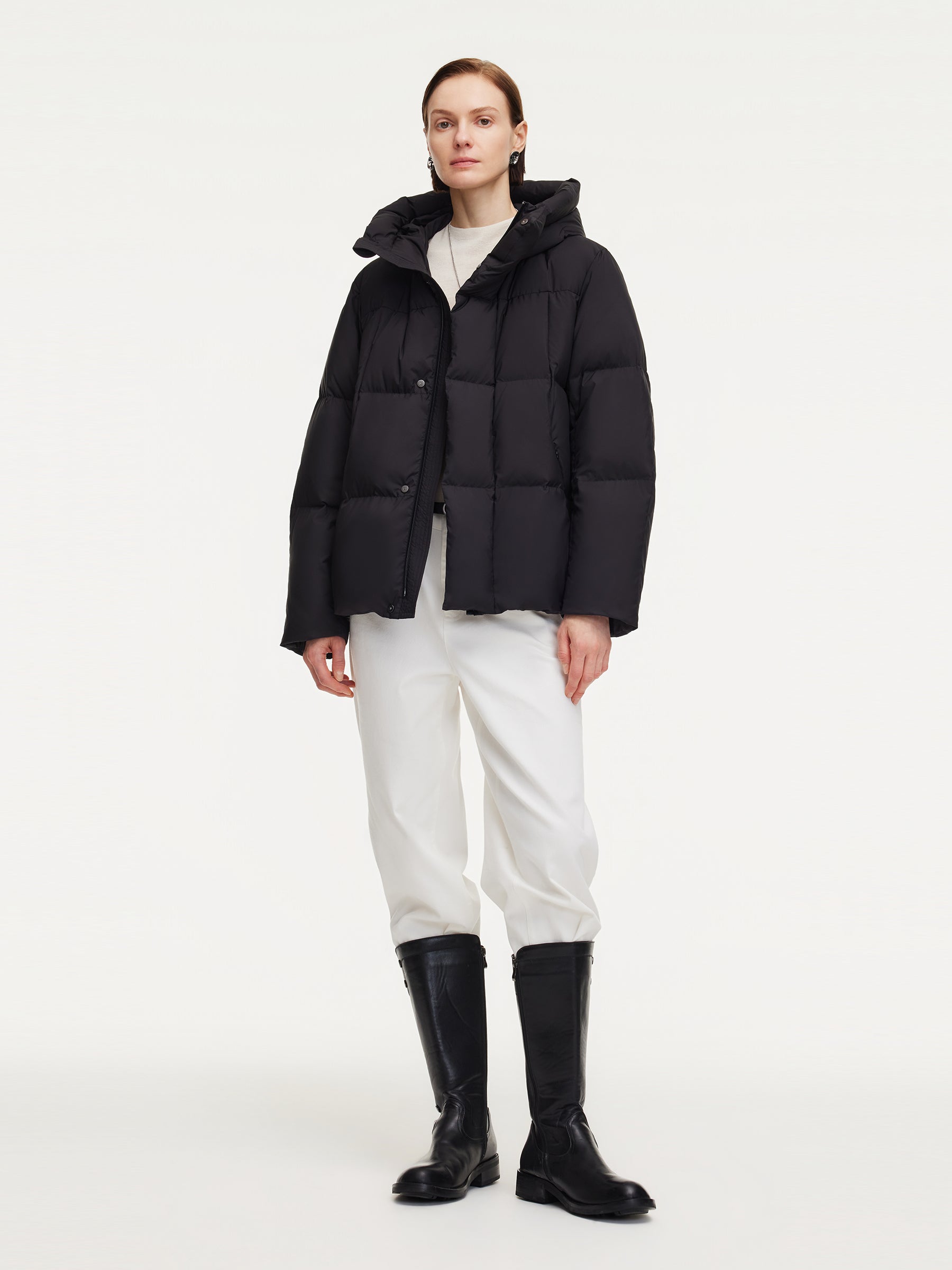 [Preview] Loose Unisex Hooded Goose Down Jacket GOELIA