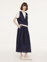 Tencel Blend Mock Layered Top And Skirt Two-Piece Set GOELIA