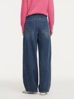 Denim Fleece Lined Women Tapered Jeans GOELIA