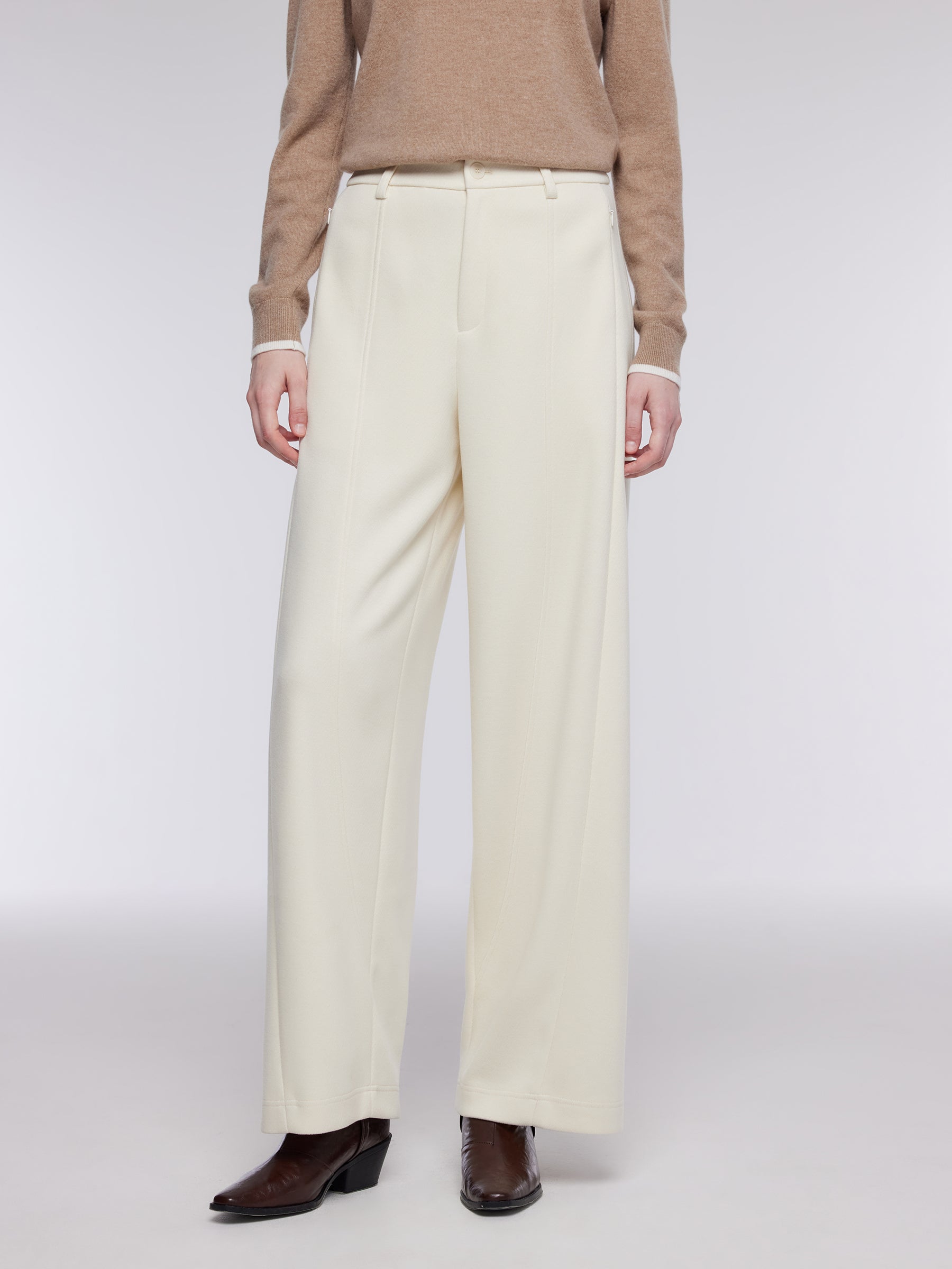 [Preview] Knitted Stretch Curved Leg Women Pants GOELIA