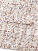 Wool Blend Textured Tweed Frayed Hem Women Jacket GOELIA
