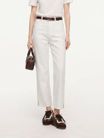 [Preview] Lyocell Blend Women Ankle-Length Side Slit Jeans GOELIA