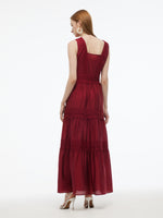 Tencel Lace Trim Women Maxi Vest Dress GOELIA