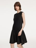 18MM Gambiered Canton Gauze Women Sleeveless Mini Dress GOELIA