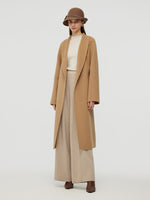 100% Camel Hair Women Wrap Overcoat GOELIA