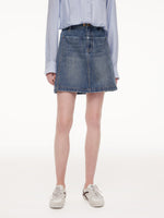 100% Cotton Denim Adjustable Waist Women Skirt GOELIA