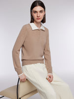 [Preview] 100% Wool Mock-Layered Women Knit Top GOELIA