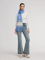 Wool Blend Fair Isle Fringe Scarf GOELIA